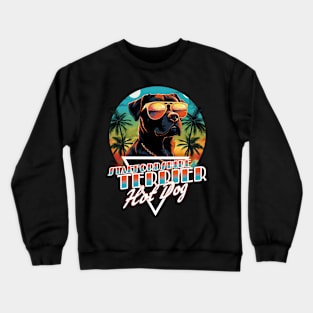 Retro Wave Staffordshire Terrier Hot Dog Crewneck Sweatshirt